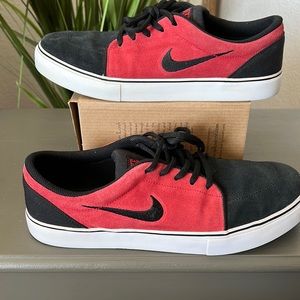 Nike red and black suede